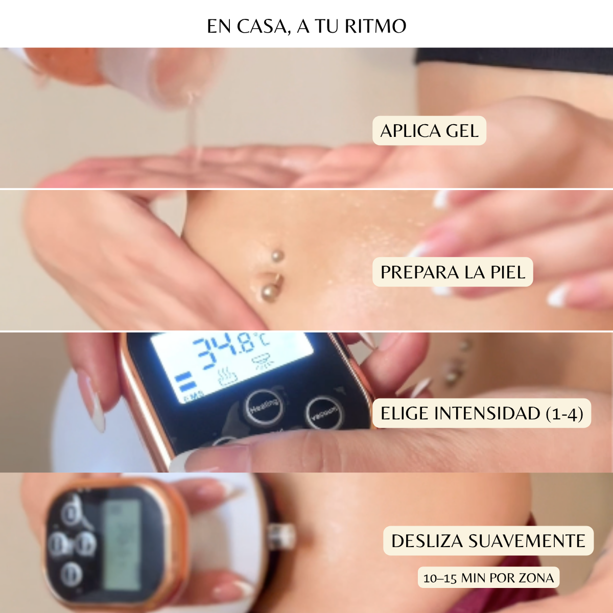 Kit Zeus - Anticelulitis y Reafirmante de Glúteos con Vacuumterapia, Microcorriente, Infrarrojo y Calor