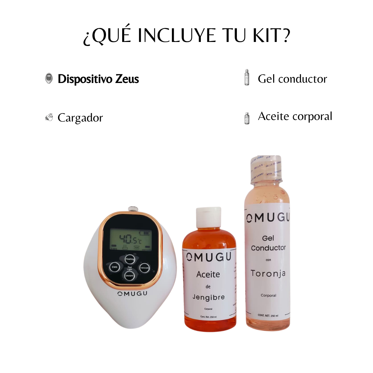 Kit Zeus - Anticelulitis y Reafirmante de Glúteos con Vacuumterapia, Microcorriente, Infrarrojo y Calor