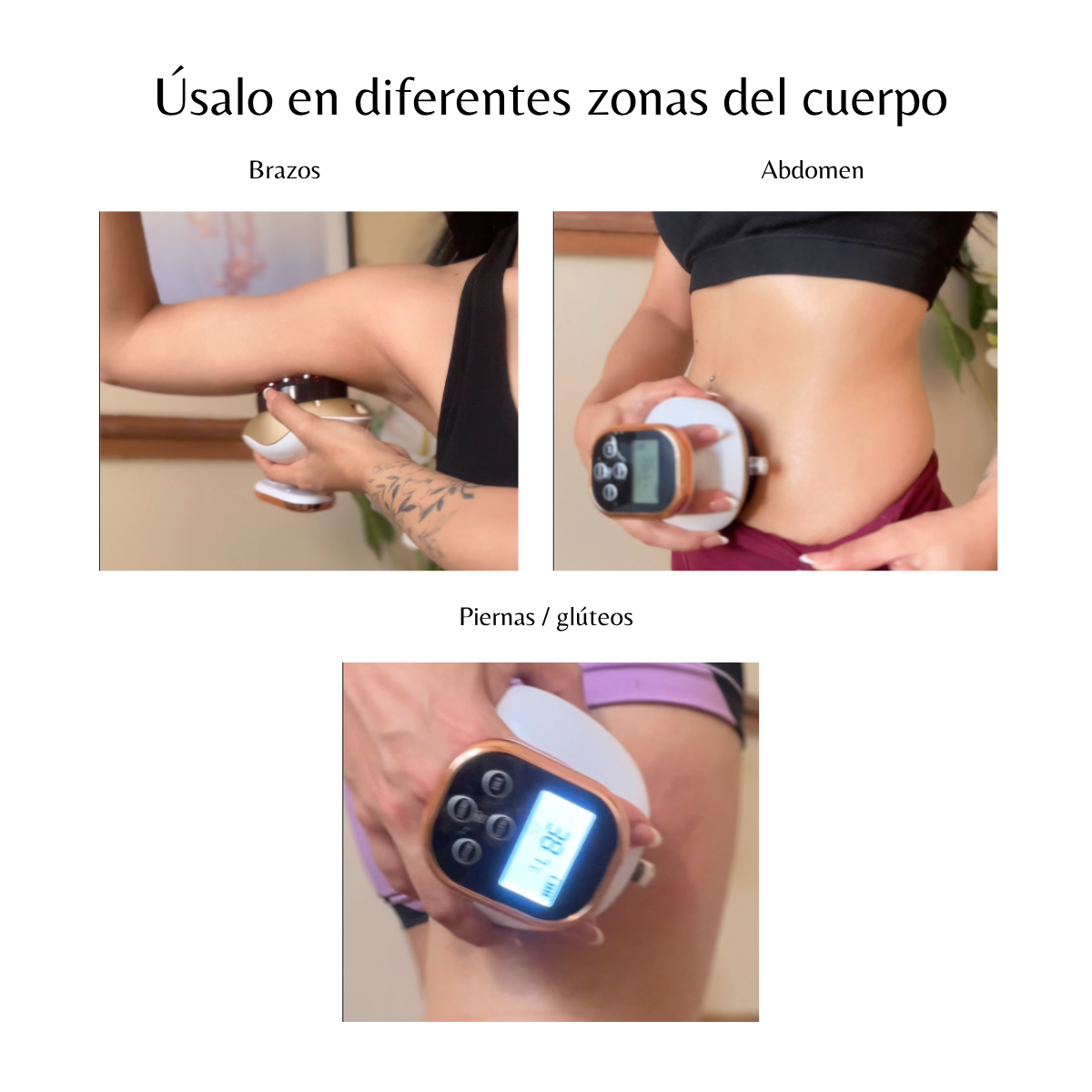 Kit Zeus - Anticelulitis y Reafirmante de Glúteos con Vacuumterapia, Microcorriente, Infrarrojo y Calor